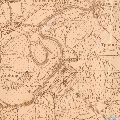 Москва и окрестности на карте 1931 года института геодезии и картографии ГГУ-ВСНХ-СССР