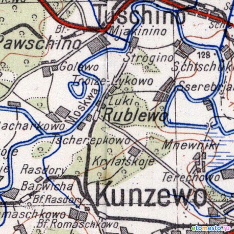 Германская карта окрестностей Москвы 1942 г.